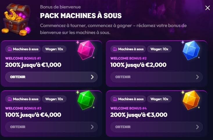 bonus bienvenue Wildzy Casino