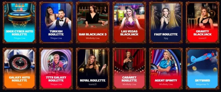 jeux live Wildzy Casino